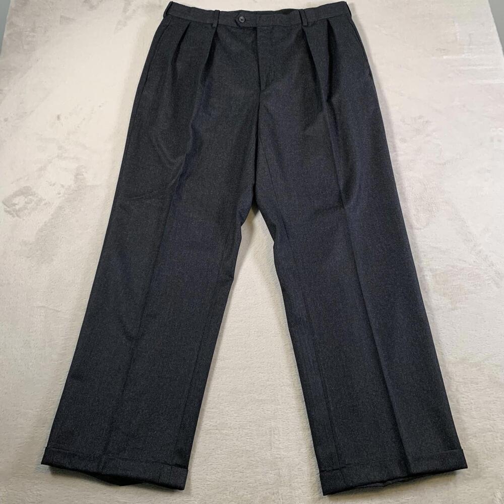Harold Powell Pants Mens 36 Wool Pleated Dress Trousers Formal Made in Italy